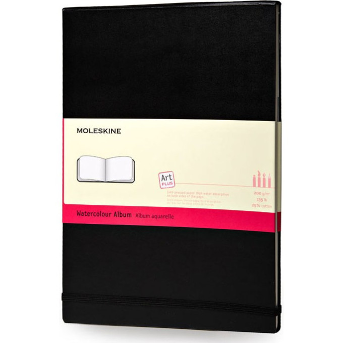 Блокнот для акварели MOLESKINE CLASSIC WATERCOLOUR NOTEBOOK, нелинованный, черный ARTMM803