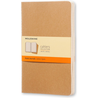 Набор блокнотов MOLESKINE Cahier Journal Large, линейка, бежевый, 3 шт.