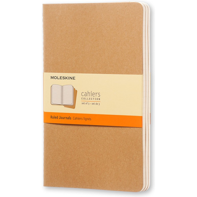 Набор блокнотов MOLESKINE Cahier Journal Large, линейка, бежевый, 3 шт.