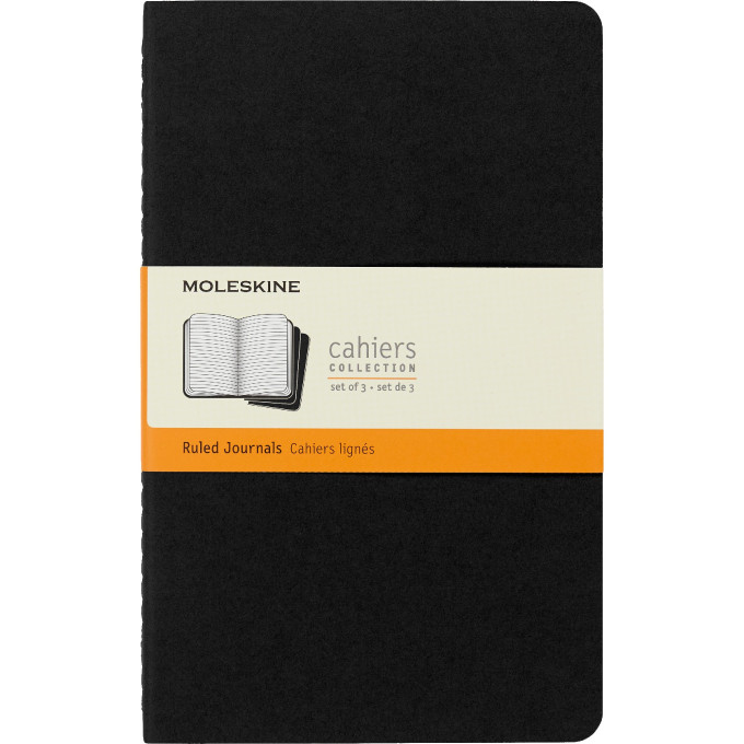 Набор из 3 блокнотов MOLESKINE CAHIER JOURNAL Large, линейка, черный