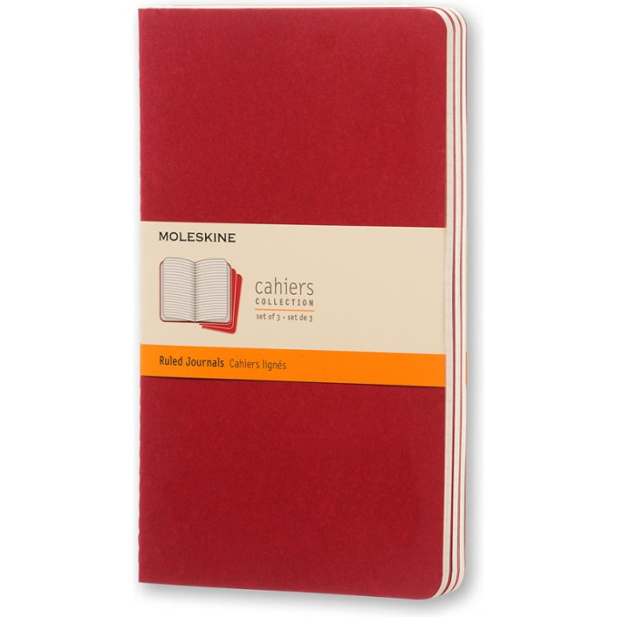 Набор блокнотов MOLESKINE Cahier Journal Large, линейка, клюквенный