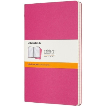 Блокнот MOLESKINE Cahier Journal Large, линейка, неон-розовый