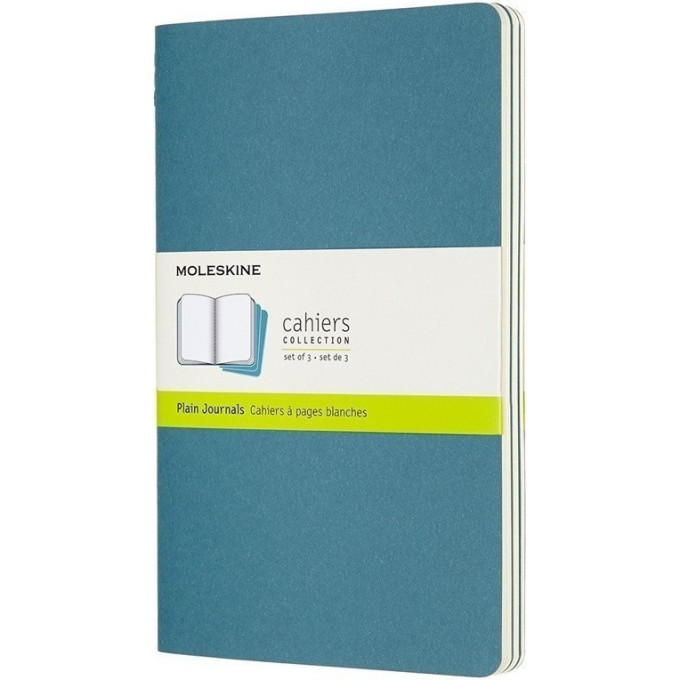 Блокнот MOLESKINE Cahier Journal Large, нелинованный, голубой, 3 шт.