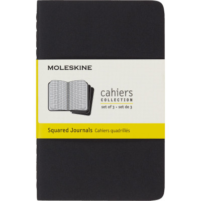 Набор блокнотов MOLESKINE Cahier Journal Pocket, клетка, чёрный, 3 шт.