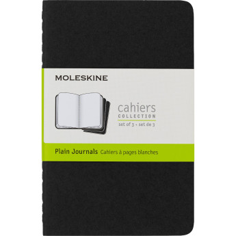 Блокнот MOLESKINE Cahier Journal Pocket, нелинованный, чёрный (3 шт.)