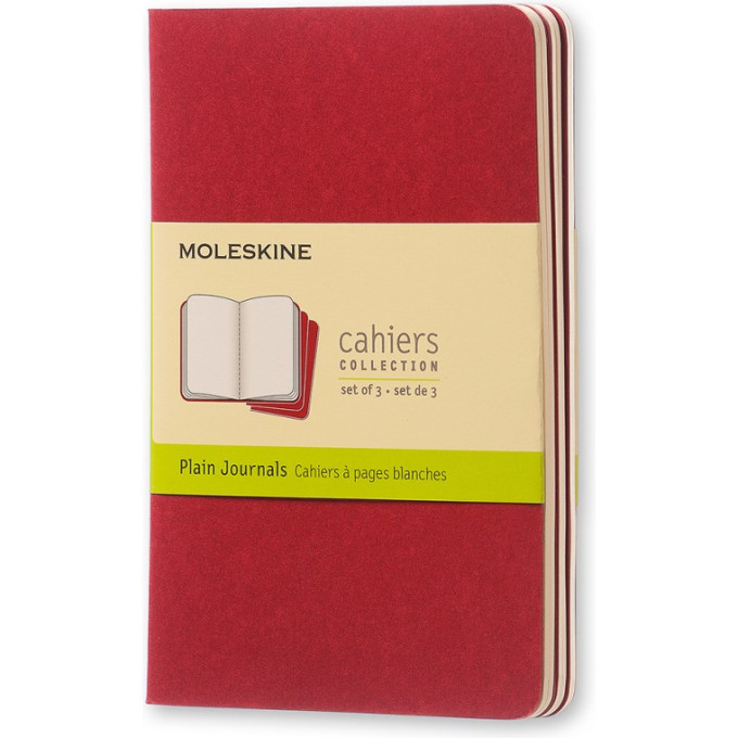 Блокнот MOLESKINE Cahier Journal Pocket, нелинованный, клюквенный