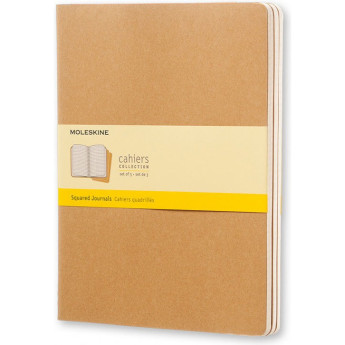 Набор блокнотов MOLESKINE Cahier Journal XLarge, клетка, бежевый (3 шт.)