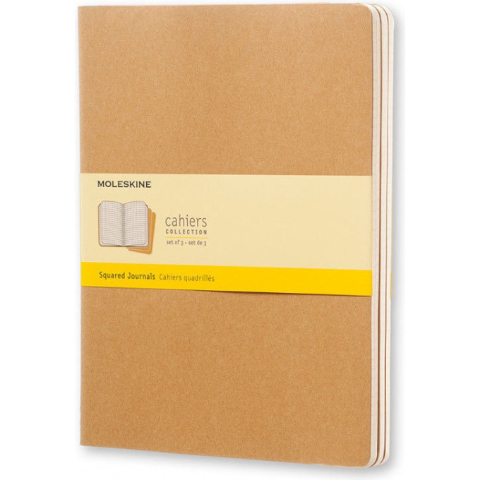 Набор блокнотов MOLESKINE Cahier Journal XLarge, клетка, бежевый (3 шт.)