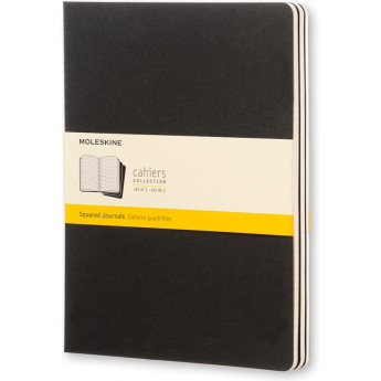 Блокнот MOLESKINE Cahier Journal XLarge, клетка, чёрный (3 шт.)