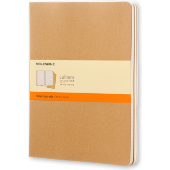Набор блокнотов MOLESKINE Cahier Journal XLarge, линейка, бежевый, 3 шт.