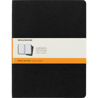 Блокнот MOLESKINE Cahier Journal XLarge, линейка, чёрный (3 шт.)