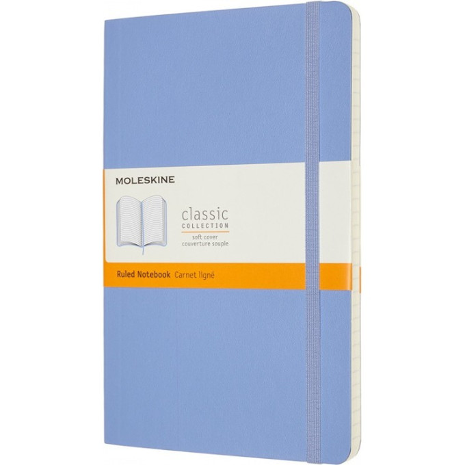 Блокнот MOLESKINE CLASSIC LARGE линейка, голубая гортензия QP616B42