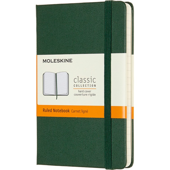 Блокнот MOLESKINE Classic Pocket, линейка, зелёный