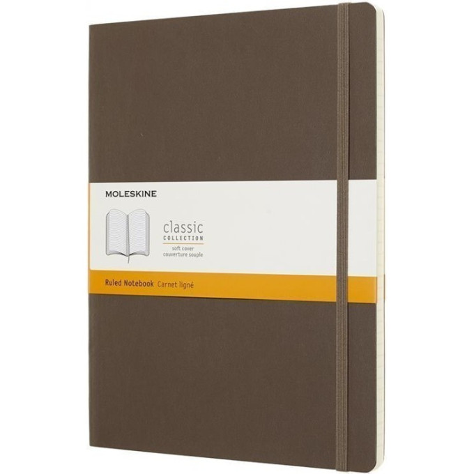 Блокнот MOLESKINE Classic Soft Large, линейка, коричневый