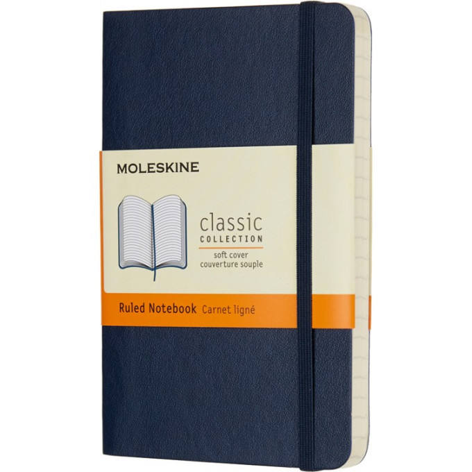 Блокнот MOLESKINE Classic Soft Pocket, линейка, синий сапфир