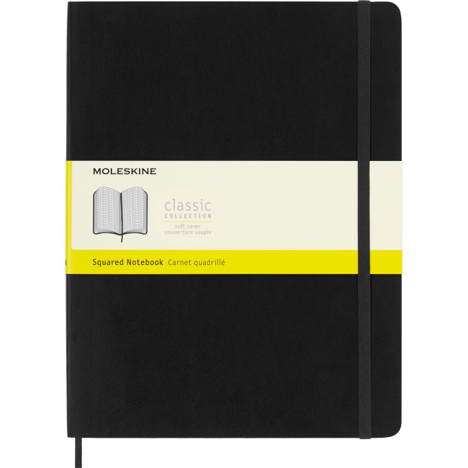 Блокнот MOLESKINE Classic Soft XL, клетка, чёрный