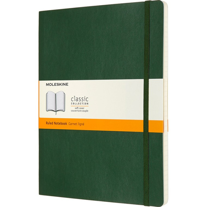 Блокнот MOLESKINE Classic Soft XLarge, линейка, зелёный
