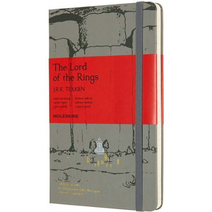 Блокнот MOLESKINE LIMITED EDITION LORD OF THE RINGS LARGE, линейка, серый Moria LELRQP060MO