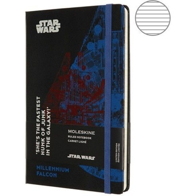 Блокнот MOLESKINE LIMITED EDITION STAR WARS LARGE, линейка, черный LESWD01QP060