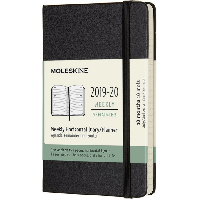 Еженедельник MOLESKINE Academic Horizontal, карманный (черный)