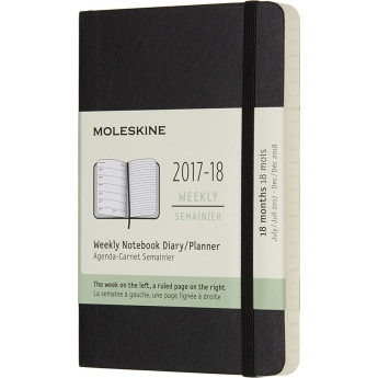 Еженедельник MOLESKINE Academic Soft Weekly Pocket, черный