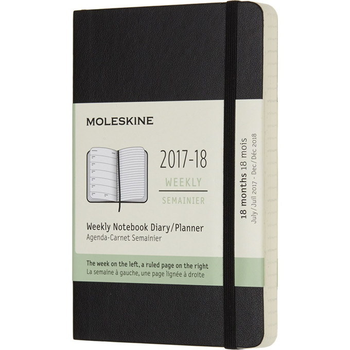 Еженедельник MOLESKINE Academic Soft Weekly Pocket, черный