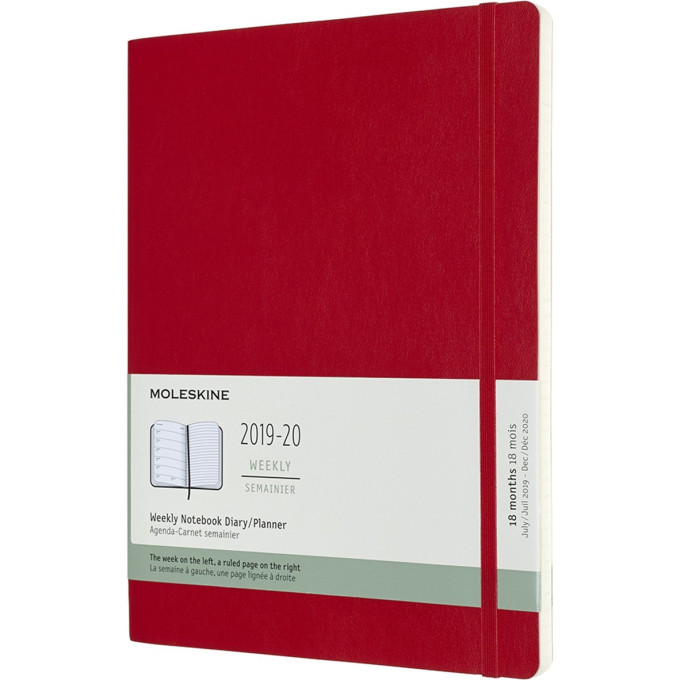 Еженедельник MOLESKINE ACADEMIC SOFT WKNT XL, красный