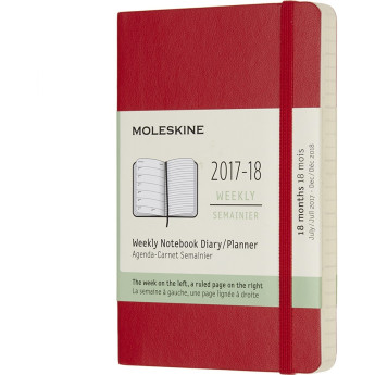 Еженедельник MOLESKINE Academic Soft WKNT Pocket, красный
