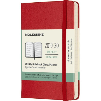 Еженедельник MOLESKINE Academic Week Pocket, красный