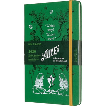 Еженедельник MOLESKINE Alice in Wonderland WKNT LE, зелёный
