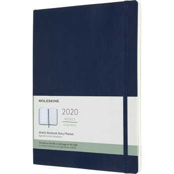Еженедельник MOLESKINE Classic Soft WKNT XL, синий сапфир