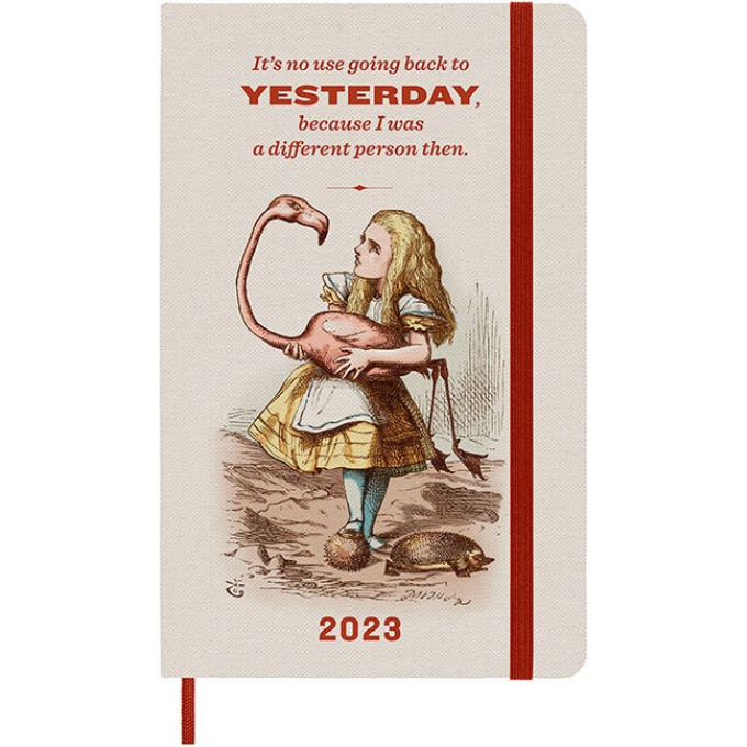 Еженедельник MOLESKINE LE ALICE IN WONDERLAND WKNT LARGE DAL12WN3DY23 белый/красный