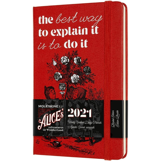 Еженедельник MOLESKINE LE ALICE IN WONDERLAND WKNT POCKET 21 (красный) DAL12WN2Y21