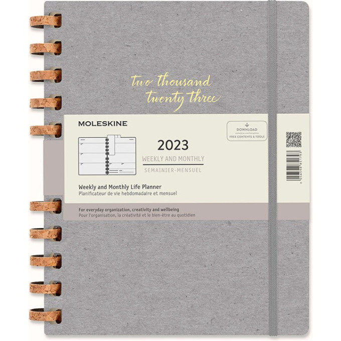 Еженедельник MOLESKINE SPIRAL XXL DHSPG3712MWH7Y23 серый