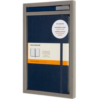 Набор MOLESKINE Classic Large Vertical — блокнот с ручкой, синий
