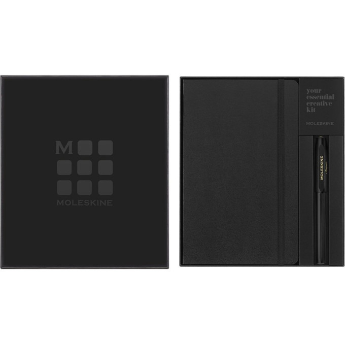 Набор MOLESKINE X KAWECO Черная записная книжка средняя + Ручка-роллер KAWPENSETNTBK