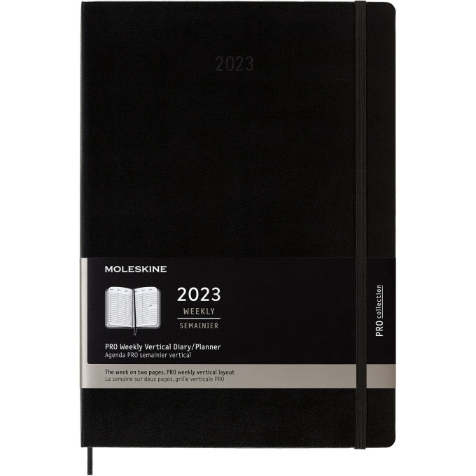 Еженедельник MOLESKINE PRO Vertical A4, чёрный
